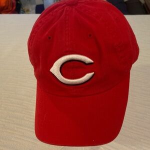 Red Baseball Cap with White 'C' Logo - Men Accessories Hats